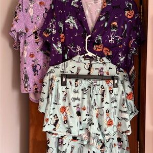 NEW Celebrate It M/L 8/10/12/14 Women Halloween Novelty Print Pajamas Set Bundle